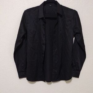 Black Button Down Shirt with Long Sleeves